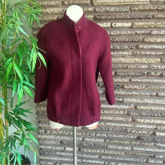 Essley Vintage 70s Japanese Cranberry Burgundy  Wool Blend Jacket - Picture 7 of 7